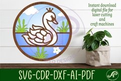 Swan layered wall sign svg laser cut file Product Image 1