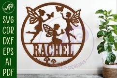 Fairy Name Sign SVG, Butterflies and Fairies Nursery Sign Product Image 1