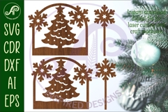 Yule log ends and toppers Christmas desert laser cut design Product Image 1