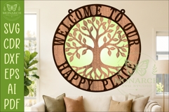 Welcome to Our Happy Place SVG | Tree of Life Layered Sign Product Image 1