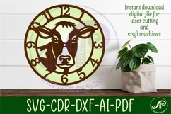 Holstein Cow Clock SVG Milking Cow Wall Clocks Product Image 1