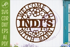 Personalized Bitch Barn SVG Welcome Sign Laser Cut File Product Image 1