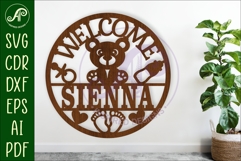 Welcome new baby name sign svg laser Product Image 1