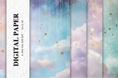 Sky Cloud Background Digital Paper Wallpaper_7 Product Image 1
