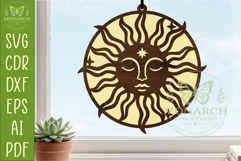 Sun Suncatcher SVG | celestial Window Hanger Laser Product Image 1