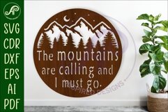 The mountains are calling wall art sign, SVG file. vector Product Image 1
