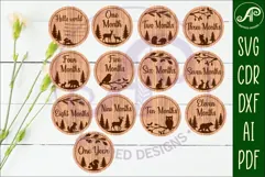 Woodland themed Baby monthly milestone discs SVG forest Product Image 1