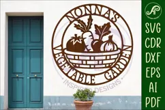 Nonna's Vegetable Garden Sign SVG, Laser Cut Vegetable Gar Product Image 1