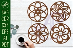 Floral Coasters, laser cut out flower coaster d2 Product Image 1