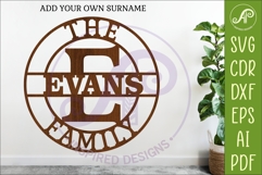 Monogram Family Letter E Name Sign SVG Product Image 1