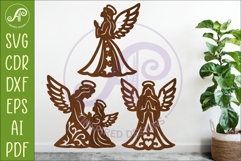 Angel SVG Silhouette, Guardian Angel Laser Cut Files 1 Product Image 1