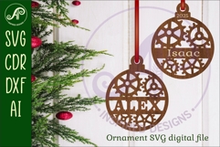 Steampunk Gears personalized Christmas Ornament SVG Product Image 1