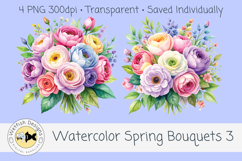 Spring PNG Watercolor Bouquets 3 Product Image 2