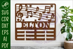 Music medal holder Name svg laser cut Product Image 1
