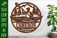 Kayaking male name sign svg laser cut Product Image 1