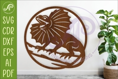 Frilled Lizard Wall Art SVG, Australian Reptile Laser Cut Product Image 1