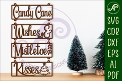 Candy wishes and mistletoe kisses wall sign Christmas Product Image 1