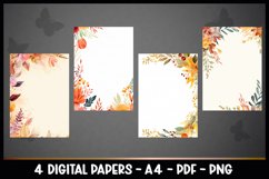 4 Digital Papers Autumn Flowers I Planner Pages A4 Product Image 2