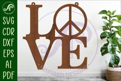 Love word with peace sign wall art sign. Product Image 1
