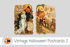 Halloween Vintage PNG Postcards 2 Product Image 2