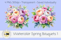 Spring PNG Watercolor Bouquets 1 Product Image 2