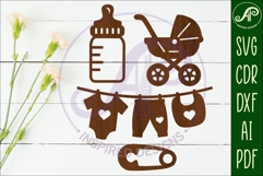Baby icons silhouette laser cut outs SVG file 4 Product Image 1