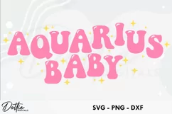 Aquarius Baby SVG DXF PNG Zodiac Star Sign Product Image 1