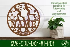 Inline skater female name sign, SVG, sports themed wall art Product Image 1