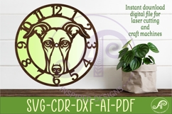 Greyhound Dog clock wall clock laser cut file 2 Product Image 1