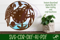 Parrot bird clock wall clock laser cut files Product Image 1