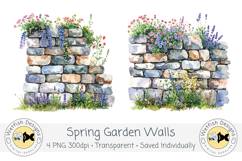 Watercolor PNG 300dpi Garden Walls 1 Product Image 2