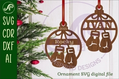 Boxing personalized Christmas Ornament SVG Product Image 1