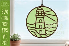 Lighthouse Suncatcher SVG | Ocean Window Hanger Laser Cut Fi Product Image 1