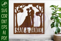 Wedding bride and groom name sign svg laser Product Image 1