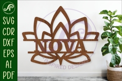 Lotus flower Name sign svg laser cut template Product Image 1