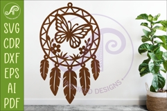 Butterfly Dreamcatcher Laser Cut File, Garden Wall Art Product Image 1