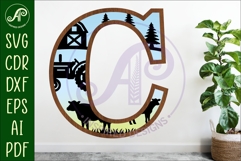 Farm Large C wall Letter 3 layer sign Product Image 1