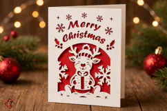 Christmas card with a cut-out design /SVG file Product Image 2