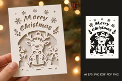 Christmas card with a cut-out design /SVG file Product Image 1