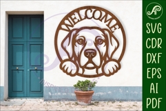 Welcome Retriever Dog wall sign svg laser cut file Product Image 1