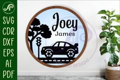 Car layered personalized name wall art sign, SVG file Product Image 1