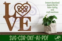 Love word with celtic heart wall art sign, SVG file. vector Product Image 1