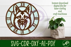 German Shepherd dog clock wall clock laser cut file Product Image 1