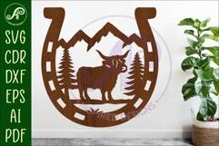 Horse Shoe highland cow wall sign Product Image 1