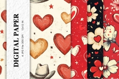 Heart Pattern Valentines Background Wallpaper Digital Paper Product Image 1