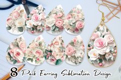 Earring teardrop sublimation 3d Floral bouquet Product Image 1