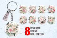 Keychain 3D Paper art floral bouquet background | Keyring Product Image 1