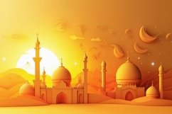 A beautiful ramadan papercut background Product Image 1