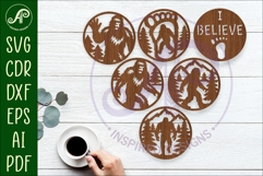 Bigfoot Coasters, laser cut out coaster files Product Image 1