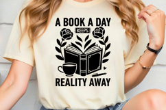 A Book a Day Keeps Reality Away SVG, Book Lover SVG, Reading Product Image 2